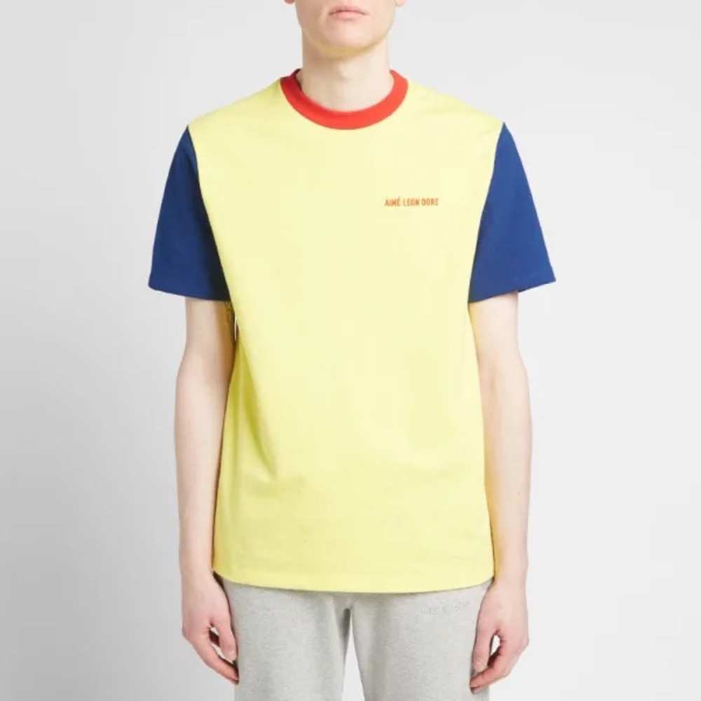 AIMÉ LEON DORE // colour block men’s shirt (S)